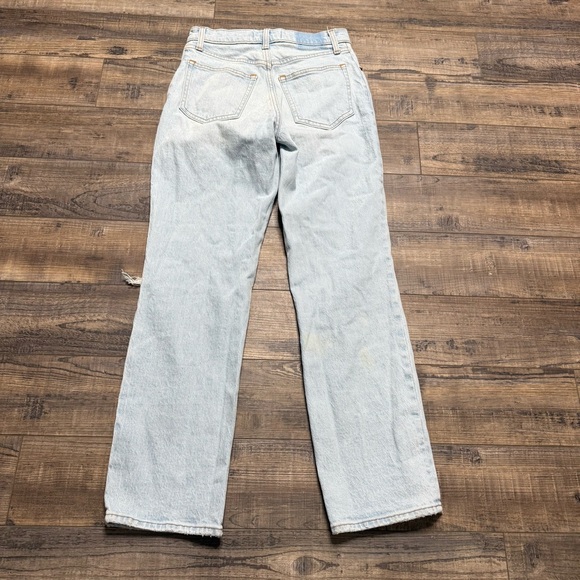 Abercrombie & Fitch The 90's Straight Ultra High-Rise Denim Jeans Destress Holes - Picture 7 of 11